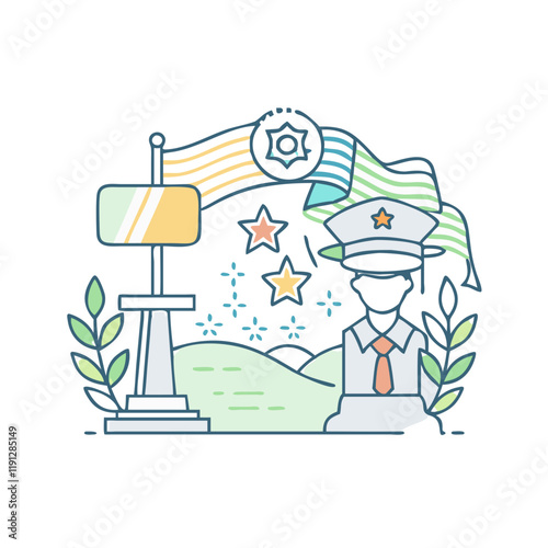 veterans memorial vector icon, veterans memorial vector illustration - simple illustration of veterans memorial, perfect for logos and icons veterans memorial