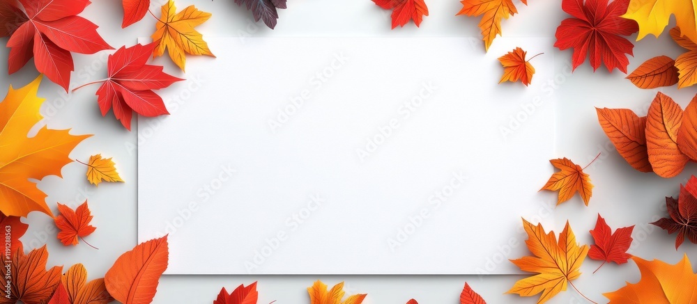Autumn leaves border with white background for copy space. Autumn leaves border with white background for copy space.