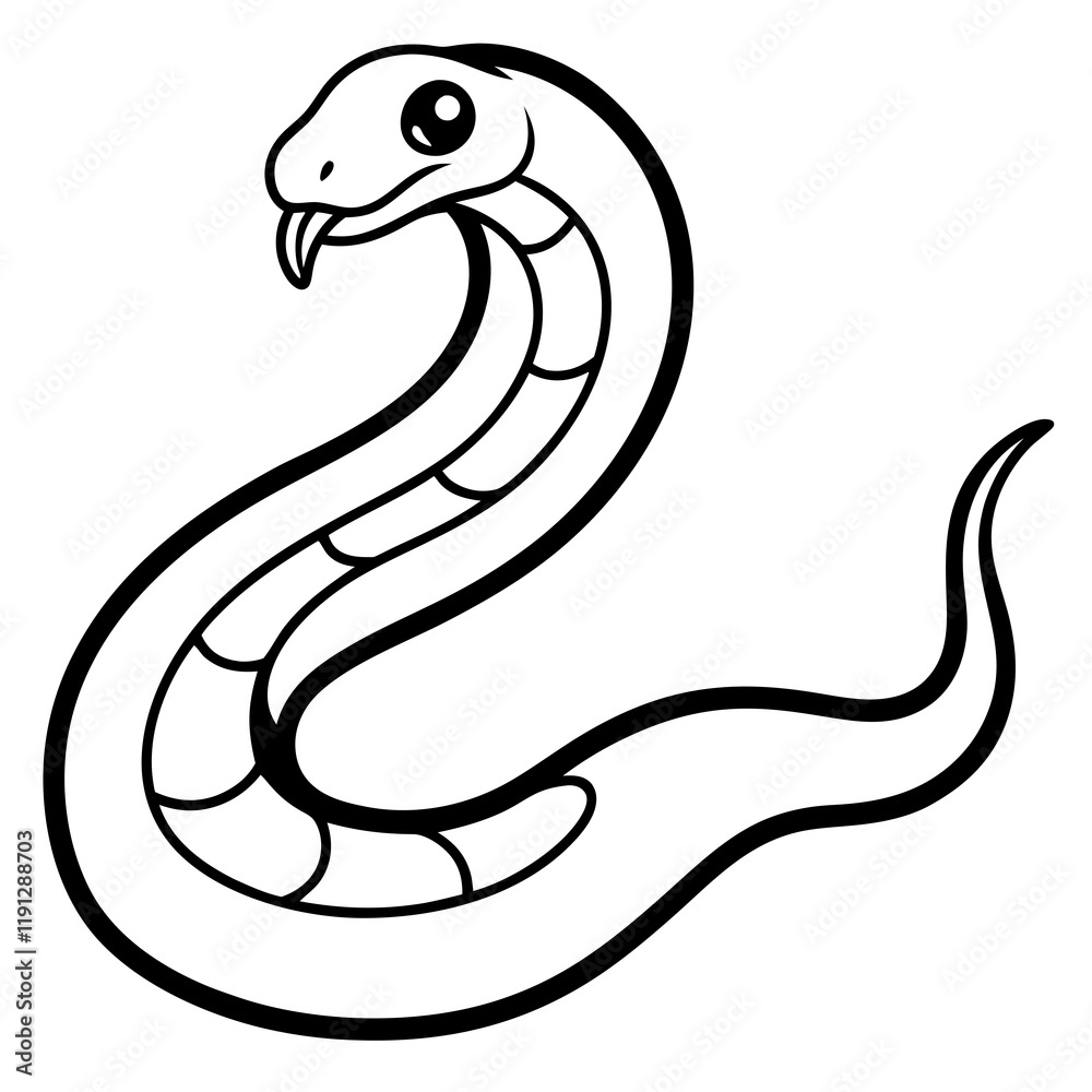 Fototapeta premium Anaconda line art vector illustration