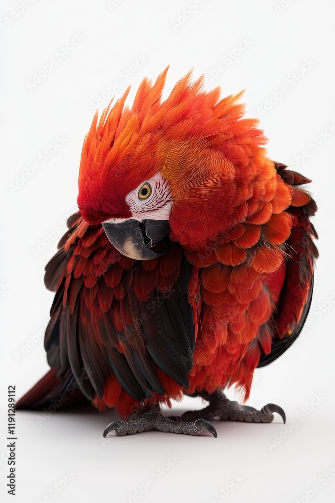 Obraz premium Vibrant Scarlet Macaw Displaying Its Colorful Feathers