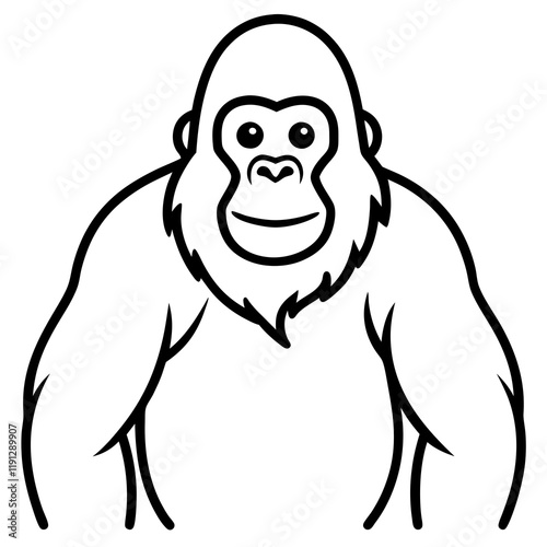  Orangutan line art vector illustration 