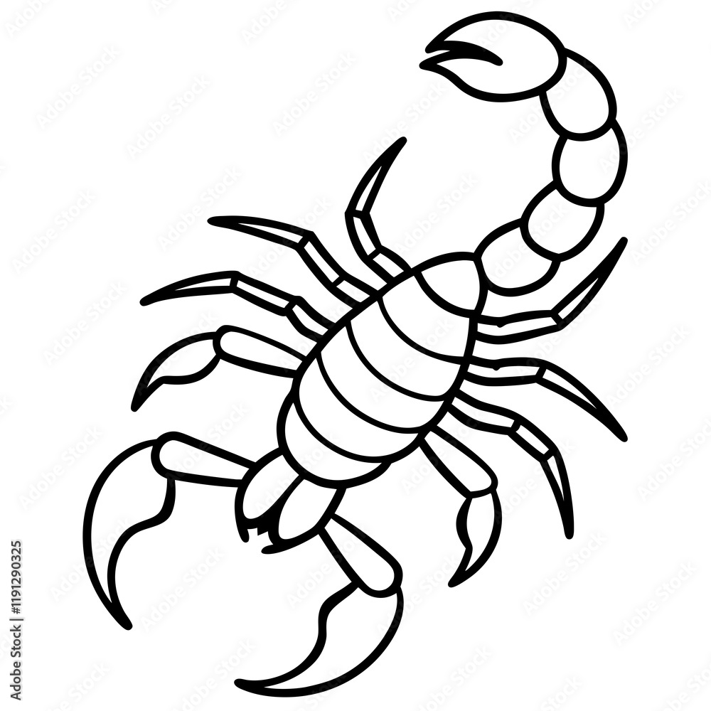 Fototapeta premium Scorpion line art vector illustration