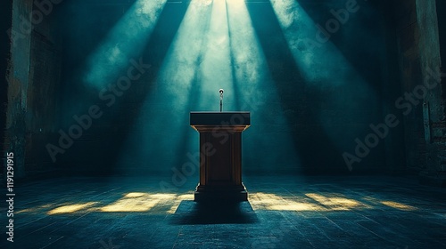 Solemn Podium in a Dusty Hall: A Dramatic Monologue Awaits