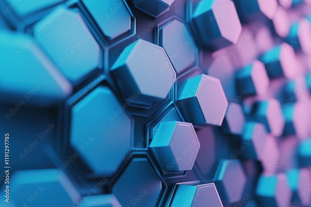 Abstract hexagonal pattern in blue and purple Abstract hexagonal pattern in blue and purple