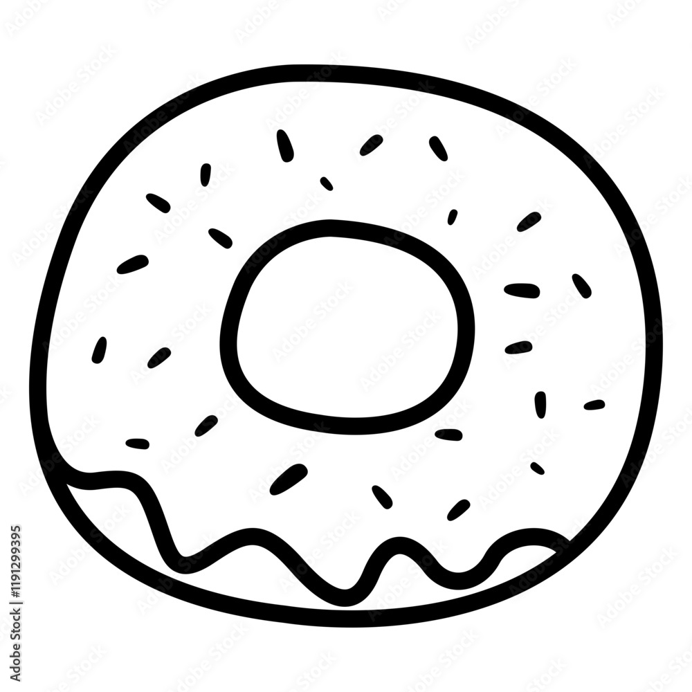 Donut icon in glyph line style. Doughnut in line style Donut icon in glyph line style. Doughnut in line style