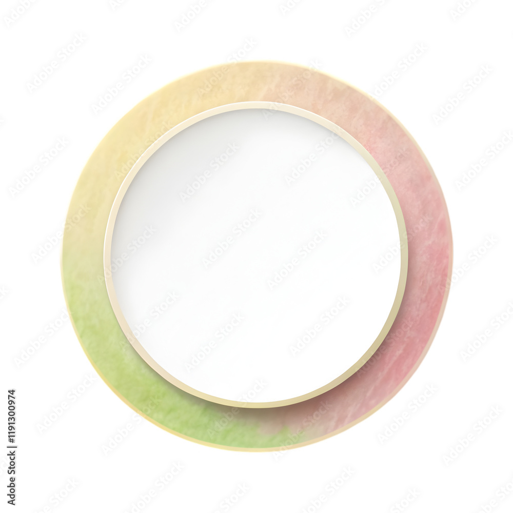 Obraz premium white circle with rainbow pattern on white background
