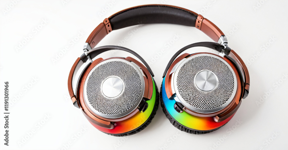 High-quality headphones on a white background. Headphone product photo