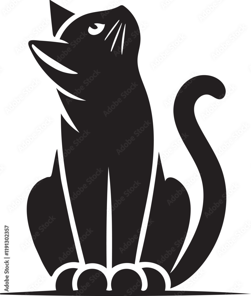 Naklejka premium black cat illustration