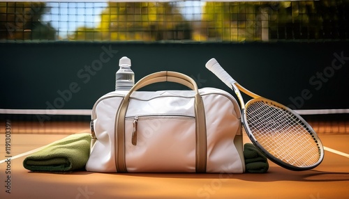 Generated image A photo capturing a trainer helping a child position themselves correctly for a serve
