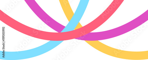 Curved lines birthday party decorations are colorful