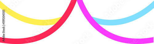 Curved lines birthday party decorations are colorful