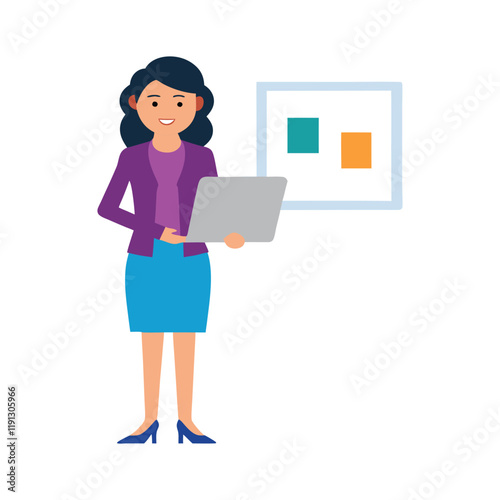 Professional Woman at Work Social Media Management in an Office Setting