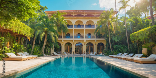 Beautiful Outdoor Hotel Swimming Pool in Sunshine