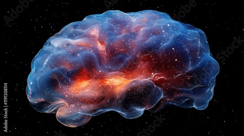 Abstract Representation of a Brain Filled with Cosmic Elements