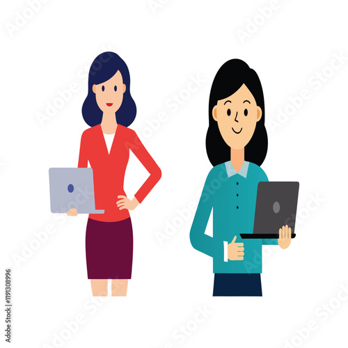 Professional Woman at Work Social Media Management in an Office Setting