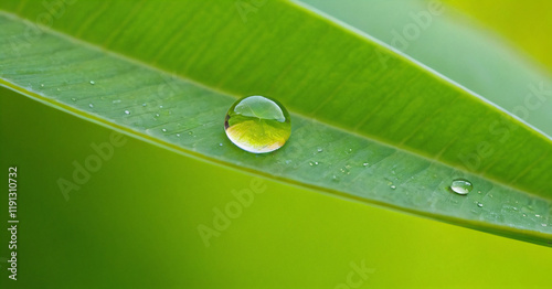 Obraz na płótnie Dew drop on the leaf, which reflects the sprout w salonie