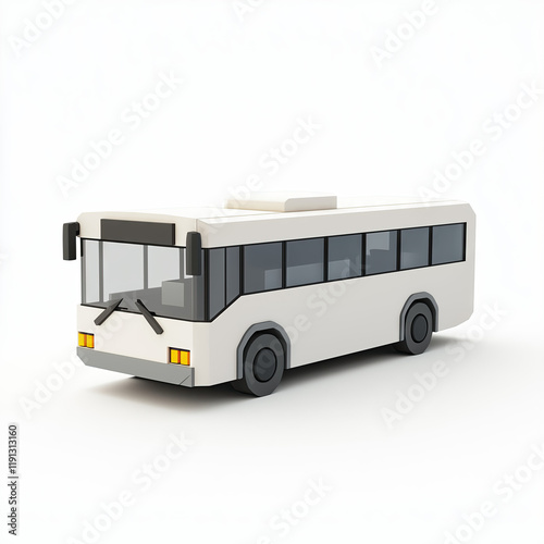 Cute white bus toy
