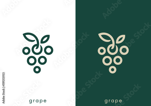 simple creative grape logo design vector	

