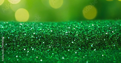 Obraz na płótnie Luxurious green background with glitter on bokeh Royal green glitter texture surface w salonie