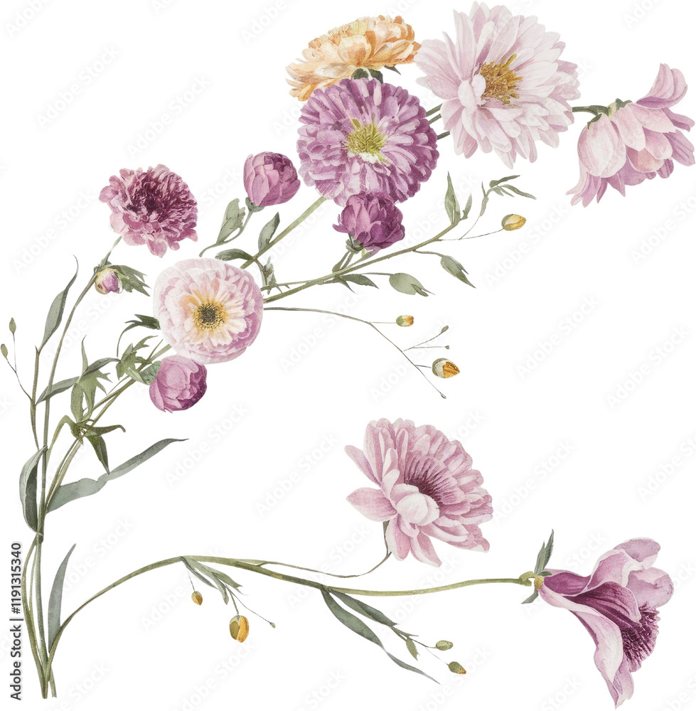 Fototapeta premium Beautiful Flower Clipart Vector Illustration - Floral Design for Graphics