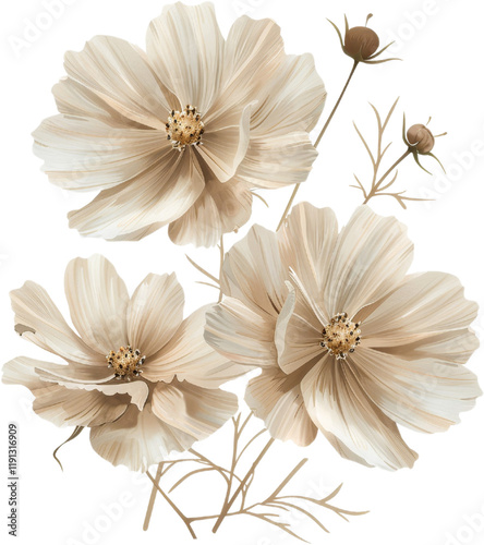 Beautiful Flower Clipart Vector Illustration - Floral Design for Graphics