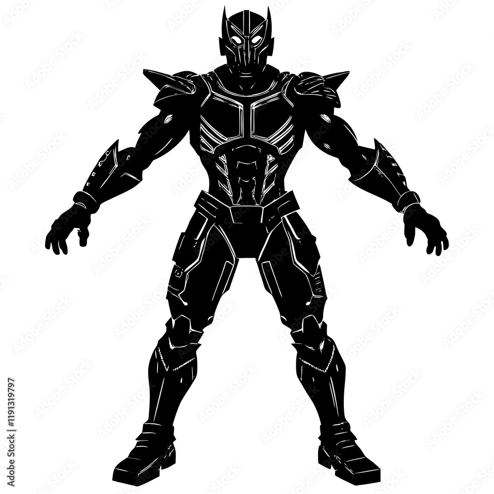 Action Figure Silhouette on White Background Action Figure Silhouette on White Background