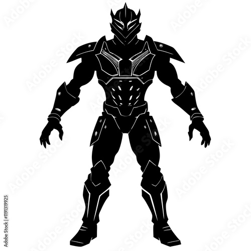 Action Figure Silhouette on White Background