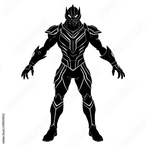 Action Figure Silhouette on White Background