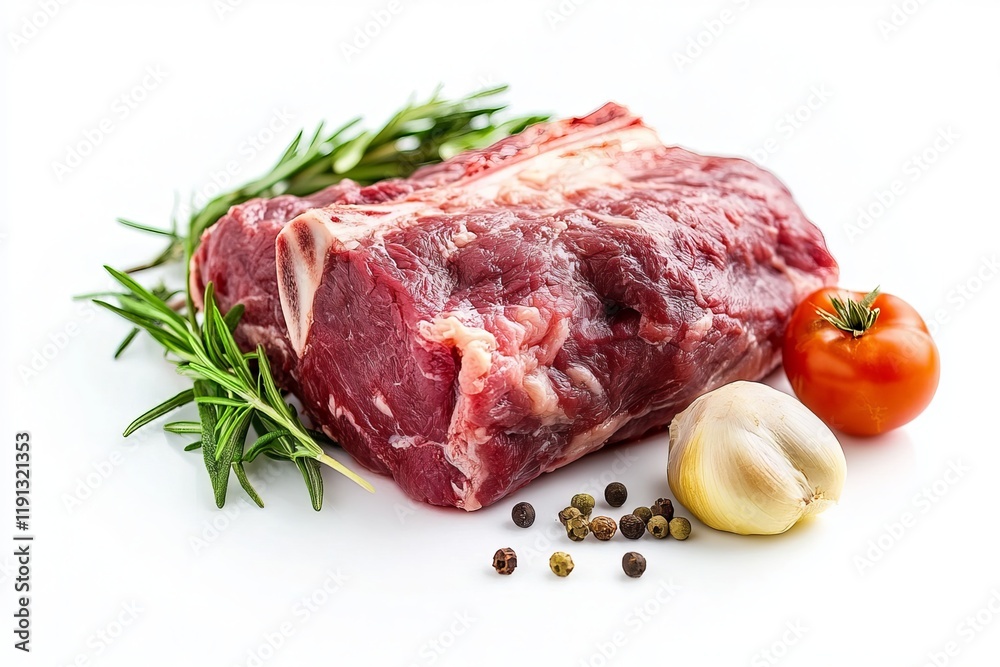 Lamb shoulder meat with bones. Butcher products. Raw lamb shoulder isolated on white background. Lamb shoulder meat with bones. Butcher products. Raw lamb shoulder isolated on white background.
