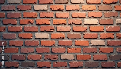 Urban Brick Wall Texture in Weathered Red Tones for Industrial Design