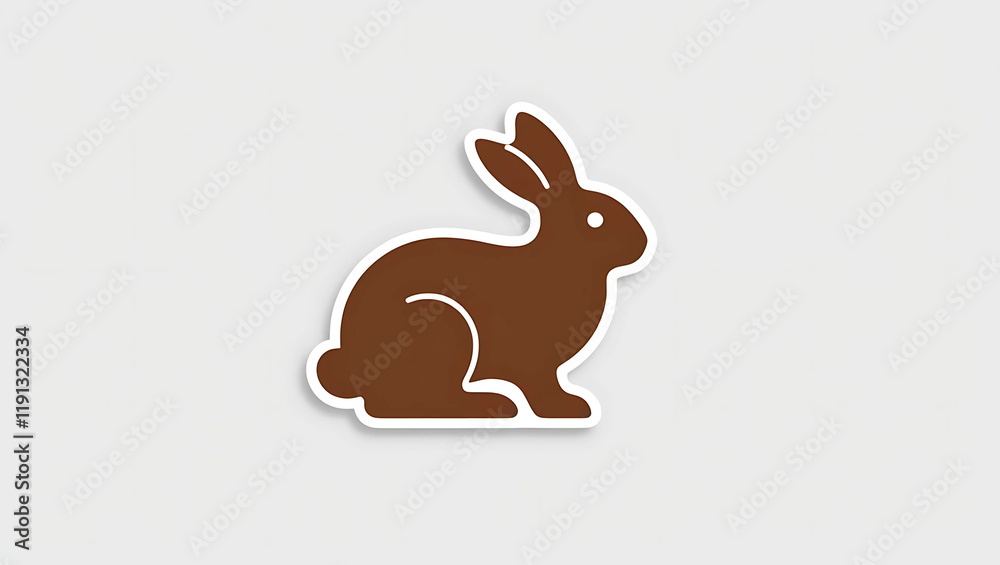 Obraz premium Illustration of a Rabbit Bunny brown chocolate easter egg