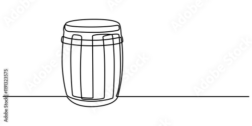 barrel drink vintage object one line art design vector, continuous single drawn line art doodle wooden oak beer barrel, alcohol beverage wooden barrel faucet  line art, Old cask one line continuous.