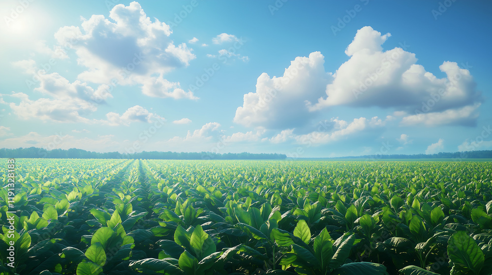 Fototapeta premium lush green tobacco plants