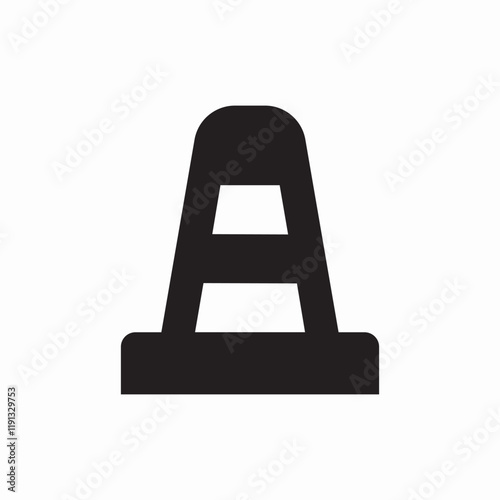 Warning cone caution icon vector sign