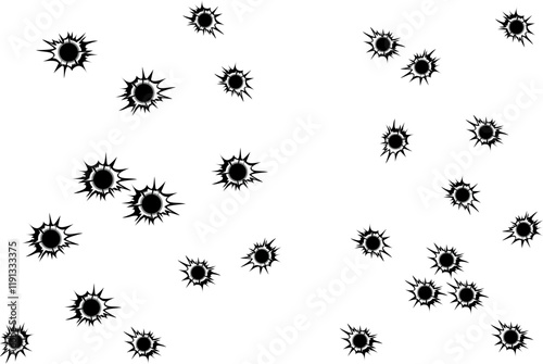 Bullet holes isolated vector illustration. For your design, game ui. photo