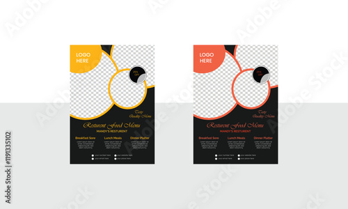 Simple Minimalistic Creative Unique Restaurant Flyer Template Design