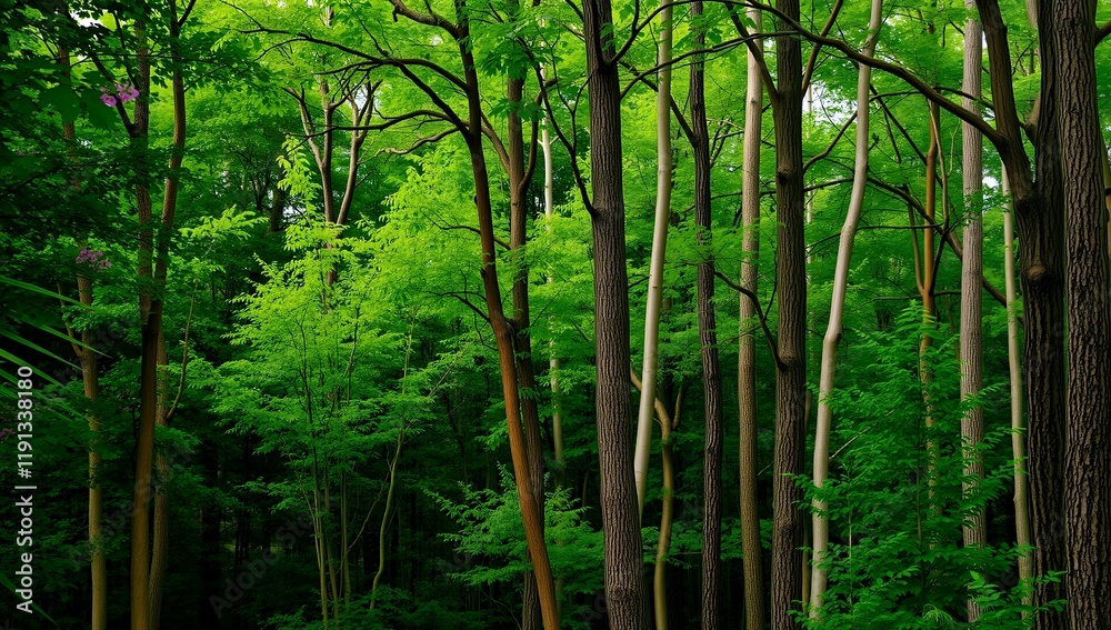 Tomada completa de uma floresta densa.
Árvores altas e esbeltas com troncos cinza-branco-claros e marrom-escuros/cinzas são densamente compactadas, preenchendo todo o quadro. Os troncos variam em som Tomada completa de uma floresta densa.
Árvores altas e esbeltas com troncos cinza-branco-claros e marrom-escuros/cinzas são densamente compactadas, preenchendo todo o quadro. Os troncos variam em som
