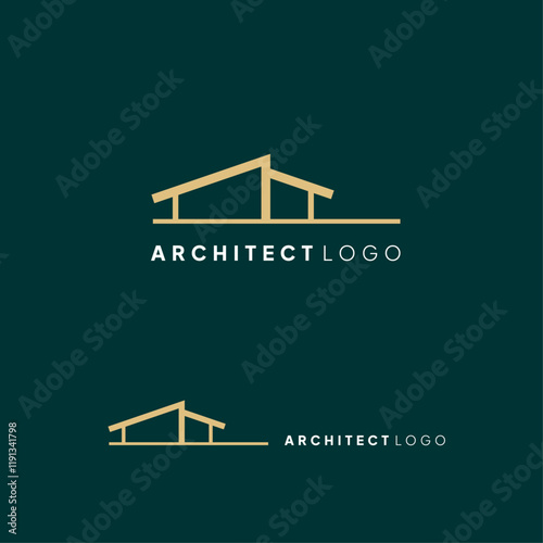 Architect Logo Featuring a Contemporary Home Design