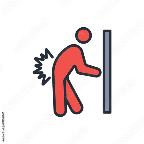 Back pain icon. vector.Editable stroke.linear style sign for use web design,logo.Symbol illustration.