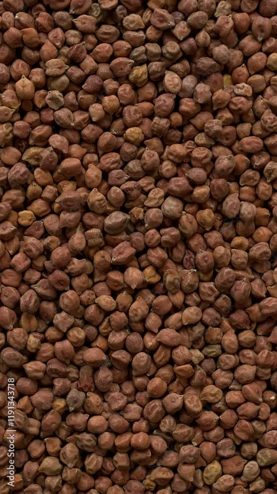 Top view of organic kala chana or brown chickpea. Background texture, table spin. Vertical video. Top view of organic kala chana or brown chickpea. Background texture, table spin. Vertical video.