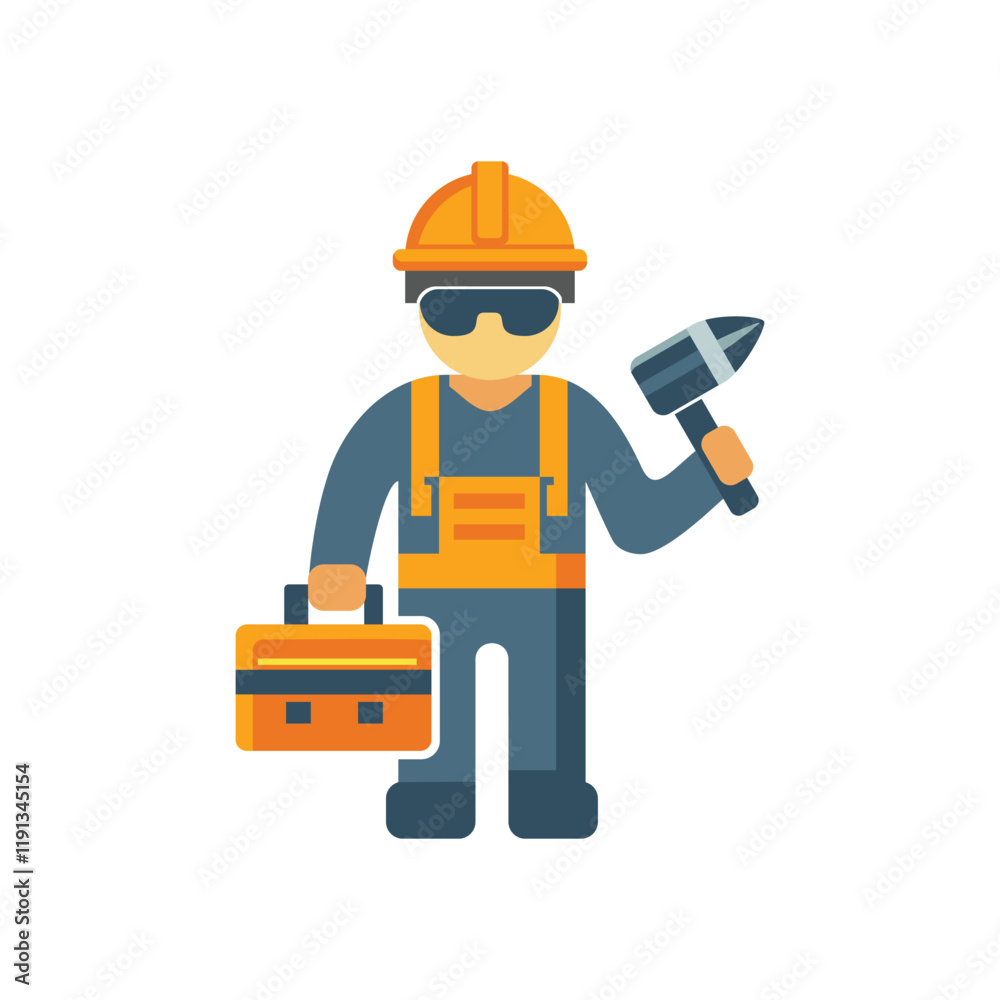 vector of construction worker with tools vector of construction worker with tools