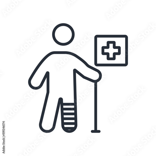 injury icon. vector.Editable stroke.linear style sign for use web design,logo.Symbol illustration.