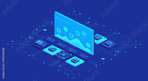 Decentralized network visualization with interconnected blocks labeled Block 001 to Block 004, showcasing data flow and digital connectivity. Ideal for blockchain, IoT, and tech infrastructure content