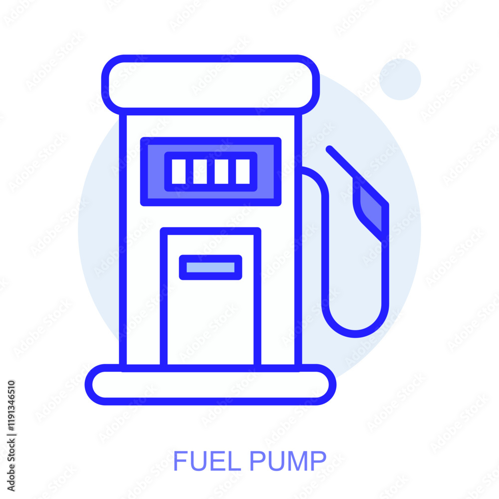 Industrial web icon in line style for web and mobile app. Symbol of a Fuel Pump. Vector illustration Industrial web icon in line style for web and mobile app. Symbol of a Fuel Pump. Vector illustration