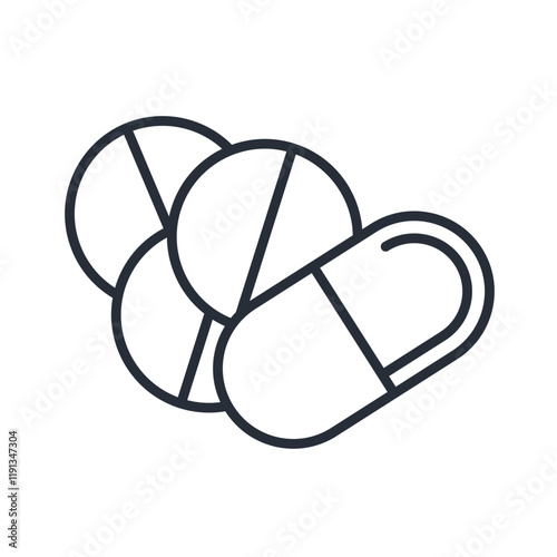 medicine icon. vector.Editable stroke.linear style sign for use web design,logo.Symbol illustration.