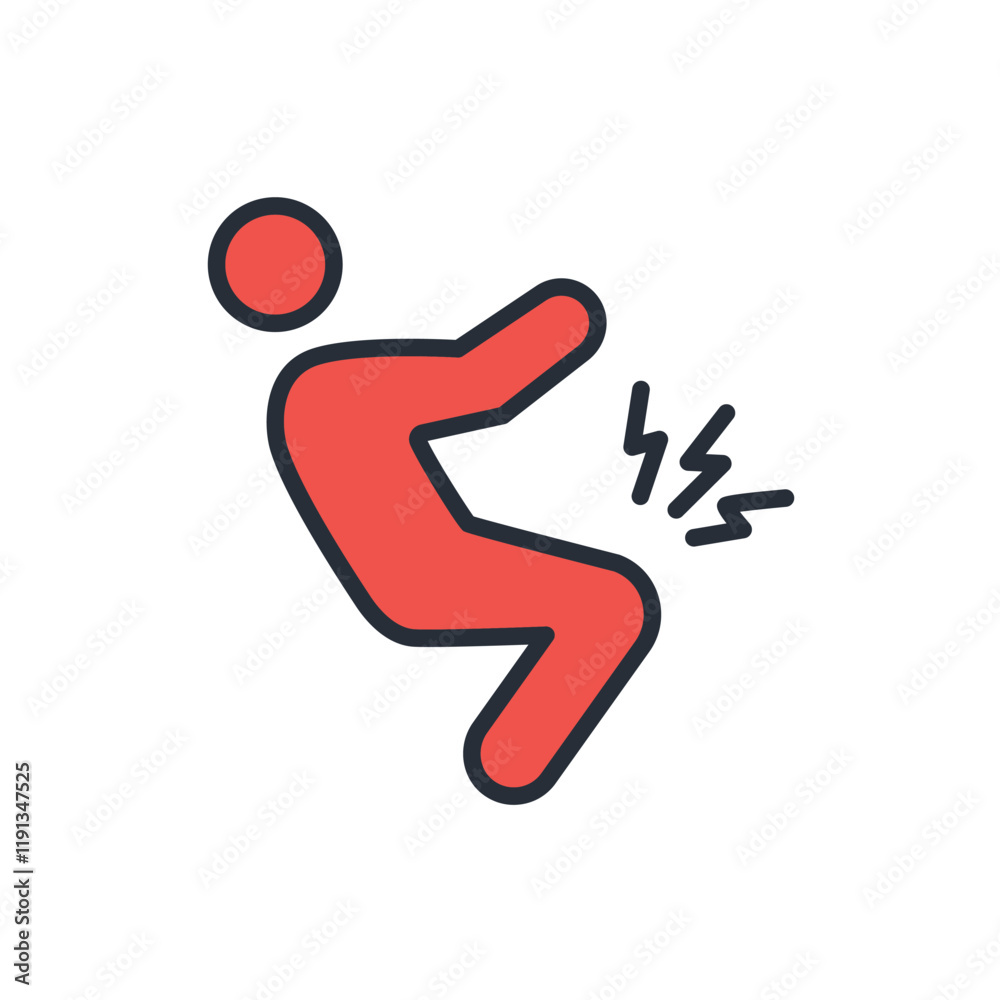 Pain icon. vector.Editable stroke.linear style sign for use web design,logo.Symbol illustration. Pain icon. vector.Editable stroke.linear style sign for use web design,logo.Symbol illustration.