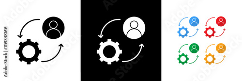 Tailored Approach Icons. Black, White and Colorful