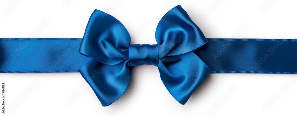Elegant blue ribbon bow isolated on white background for gifts and decorations Elegant blue ribbon bow isolated on white background for gifts and decorations