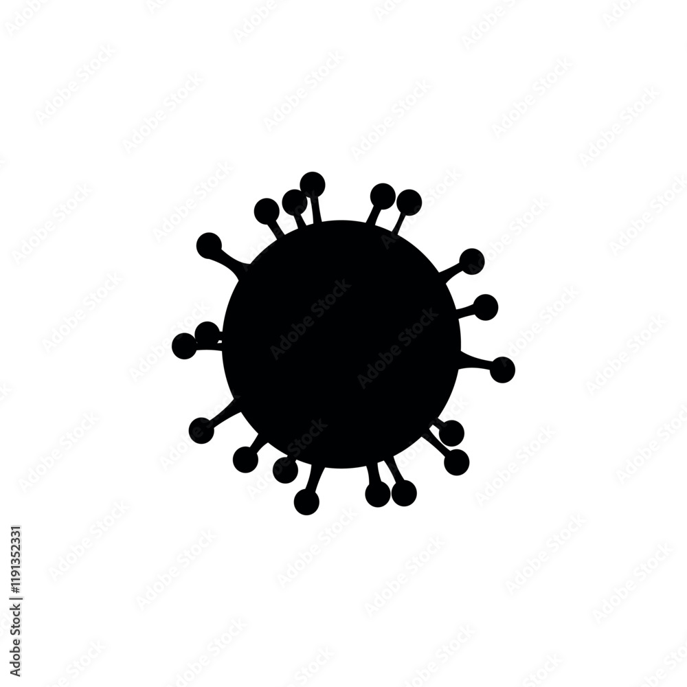 Coronavirus icon black isolated on white background. Danger of infection. Dangerous virus sign. Global infection Coronavirus icon black isolated on white background. Danger of infection. Dangerous virus sign. Global infection