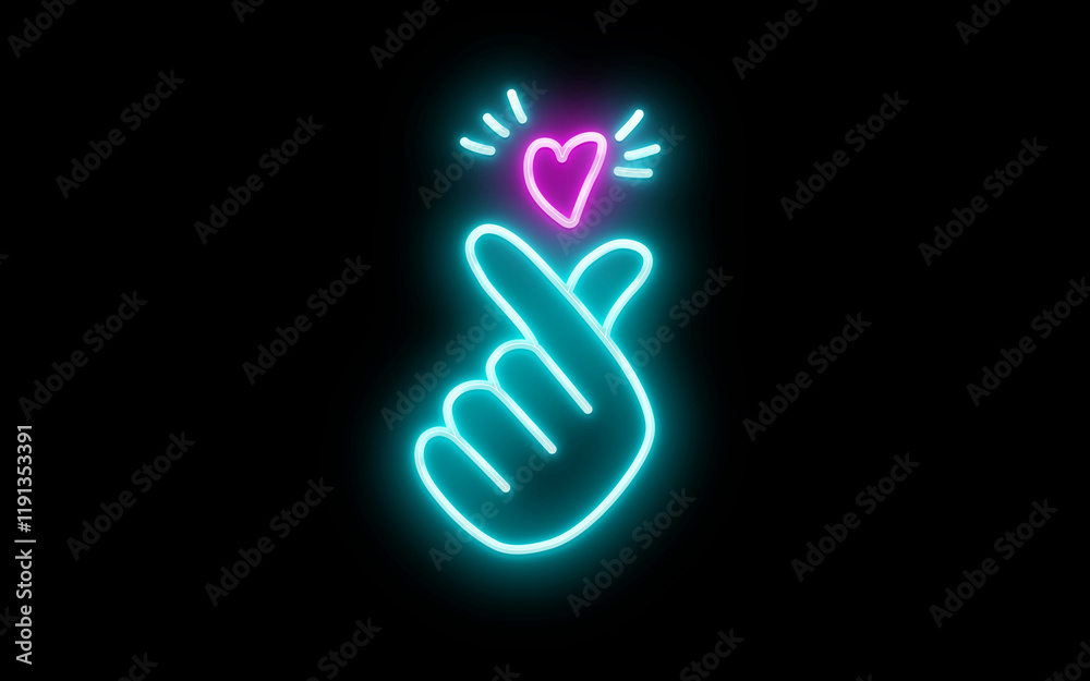 K-POP neon sign. Sign of Finger Heart with colorful neon lights isolated. Finger Heart Neon Sign. Premium K-Pop Heart Hand Led Sign. Hand Heart Gesture Neon Light. Hand Symbol Love lights. K-POP neon sign. Sign of Finger Heart with colorful neon lights isolated. Finger Heart Neon Sign. Premium K-Pop Heart Hand Led Sign. Hand Heart Gesture Neon Light. Hand Symbol Love lights.
